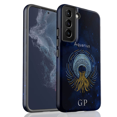Personalized Blue Zodiac Horoscope Sign Galaxy Case